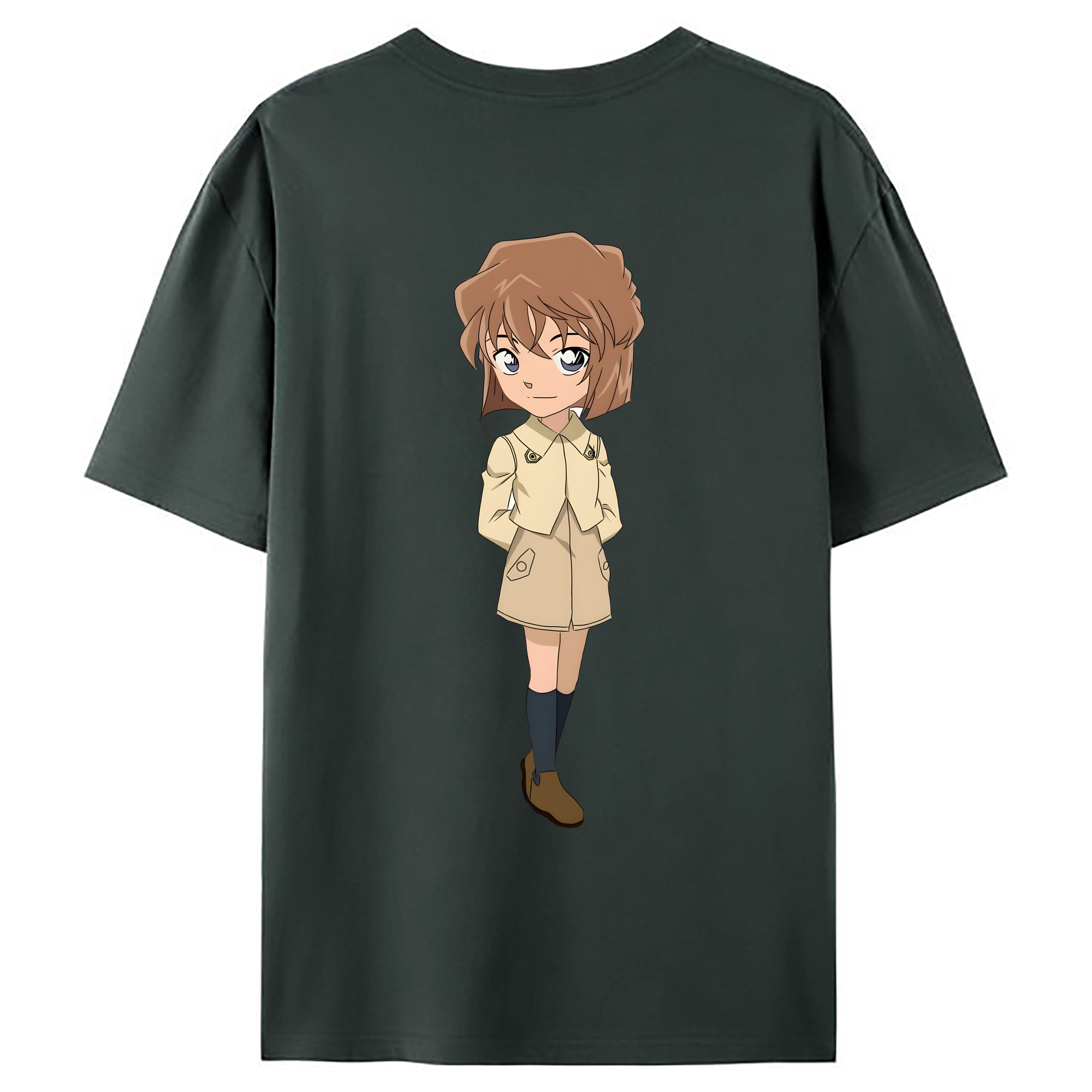 （画像用） 名探偵コナン 灰原 哀 はいばら あい Detective Conan Anita Hailey、Vi Graythorn Haibara Ai 綿100％ メンズ半袖Tシャツ（バックプリント） 通気性